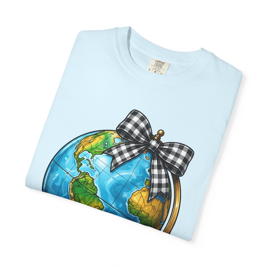 Map Bow Shirt Teachers Expedition Gift Women Bold Tee product image 8