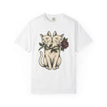 Dual-Headed Feline Shirt Cat Flower Art Unisex Gift product image 1
