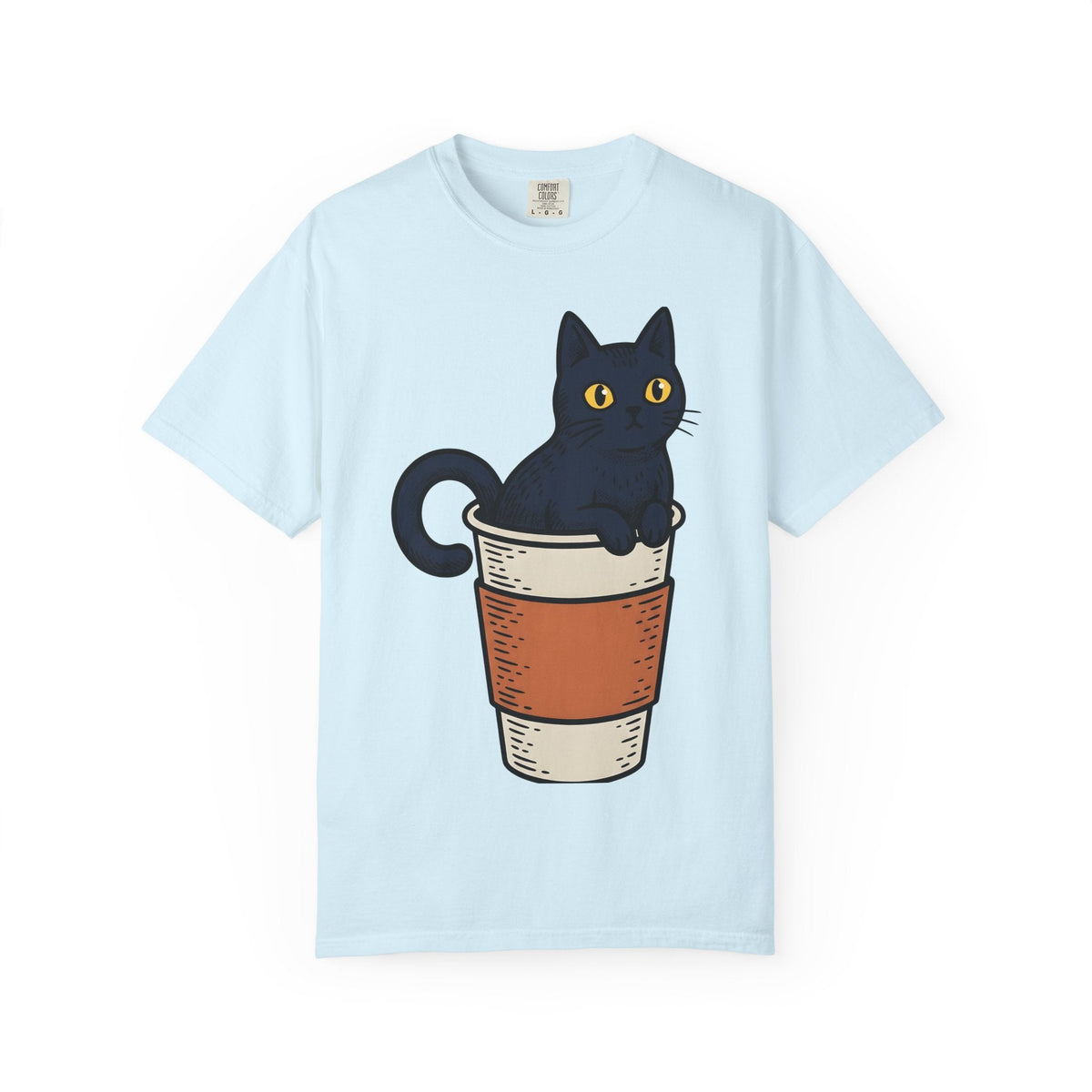 Black Cat Coffee Mug Shirt Halloween Espresso Unisex Gift Comic Tee Cat Mug