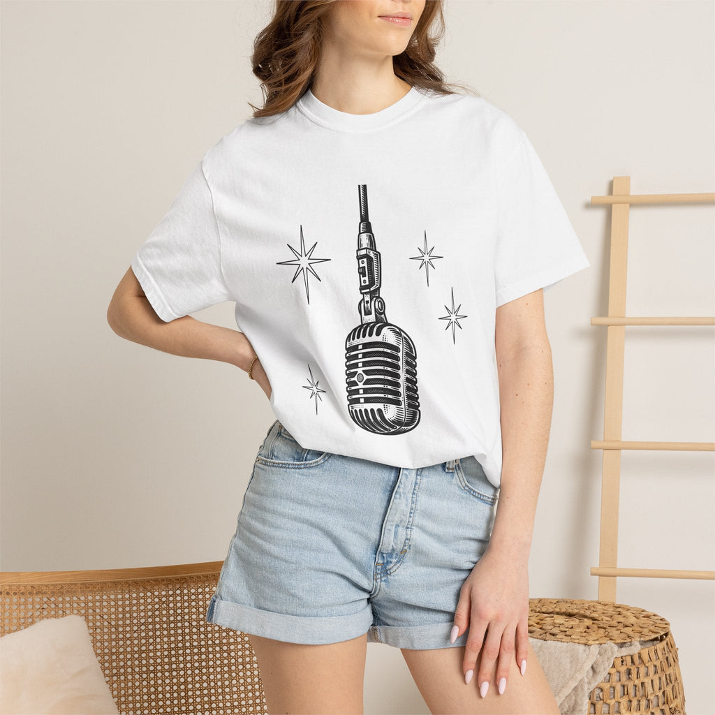 Old Microphone Shirt Music Performer Unisex Gift Line Art product image 6
