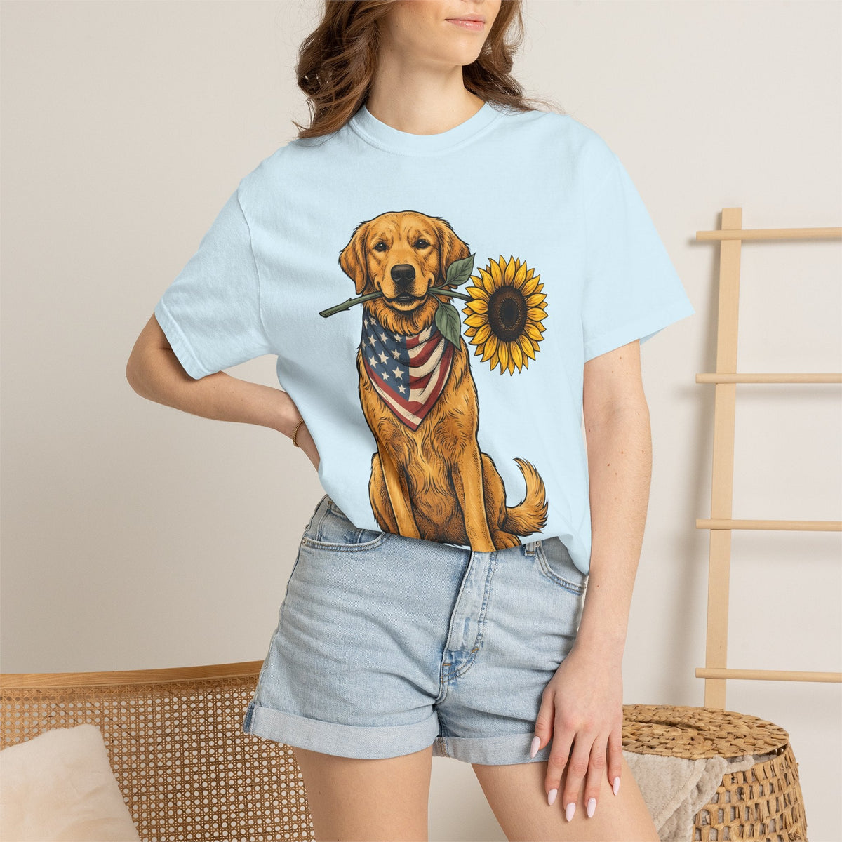 Golden Retriever Shirt Dog Patriotic Unisex Gift Vintage product image 9