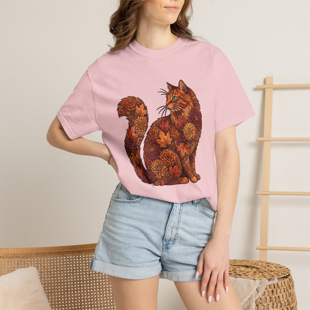 Floral Kitty Shirt Cat Pumpkins Unisex Gift Free Spirit Tee product image 13