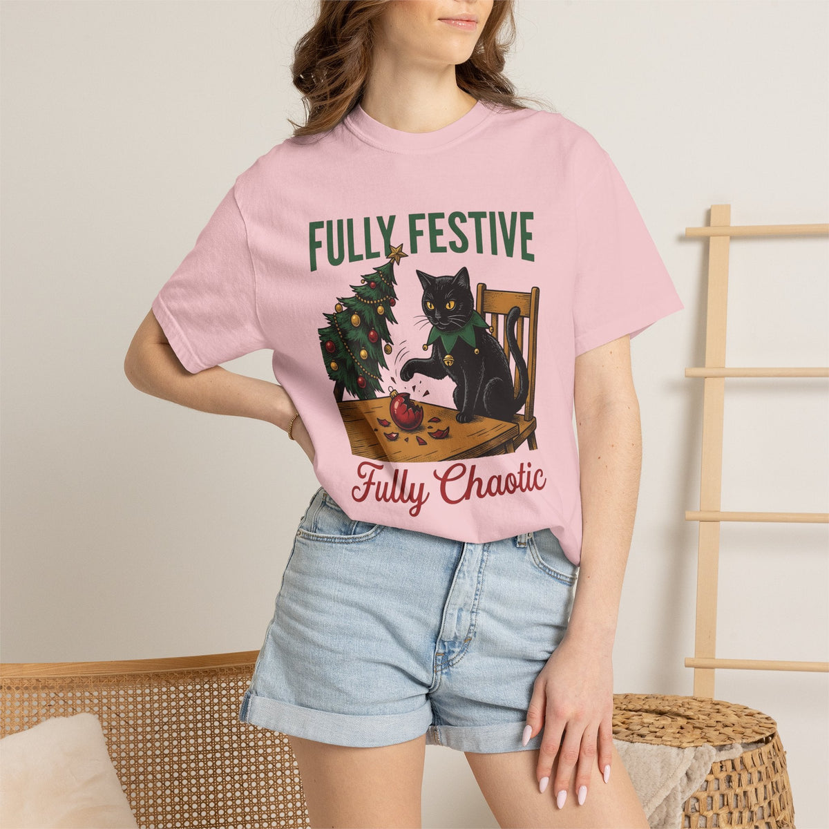 Black Cat Shirt Christmas Animal Unisex Gift Hand Drawn Tee product image 12