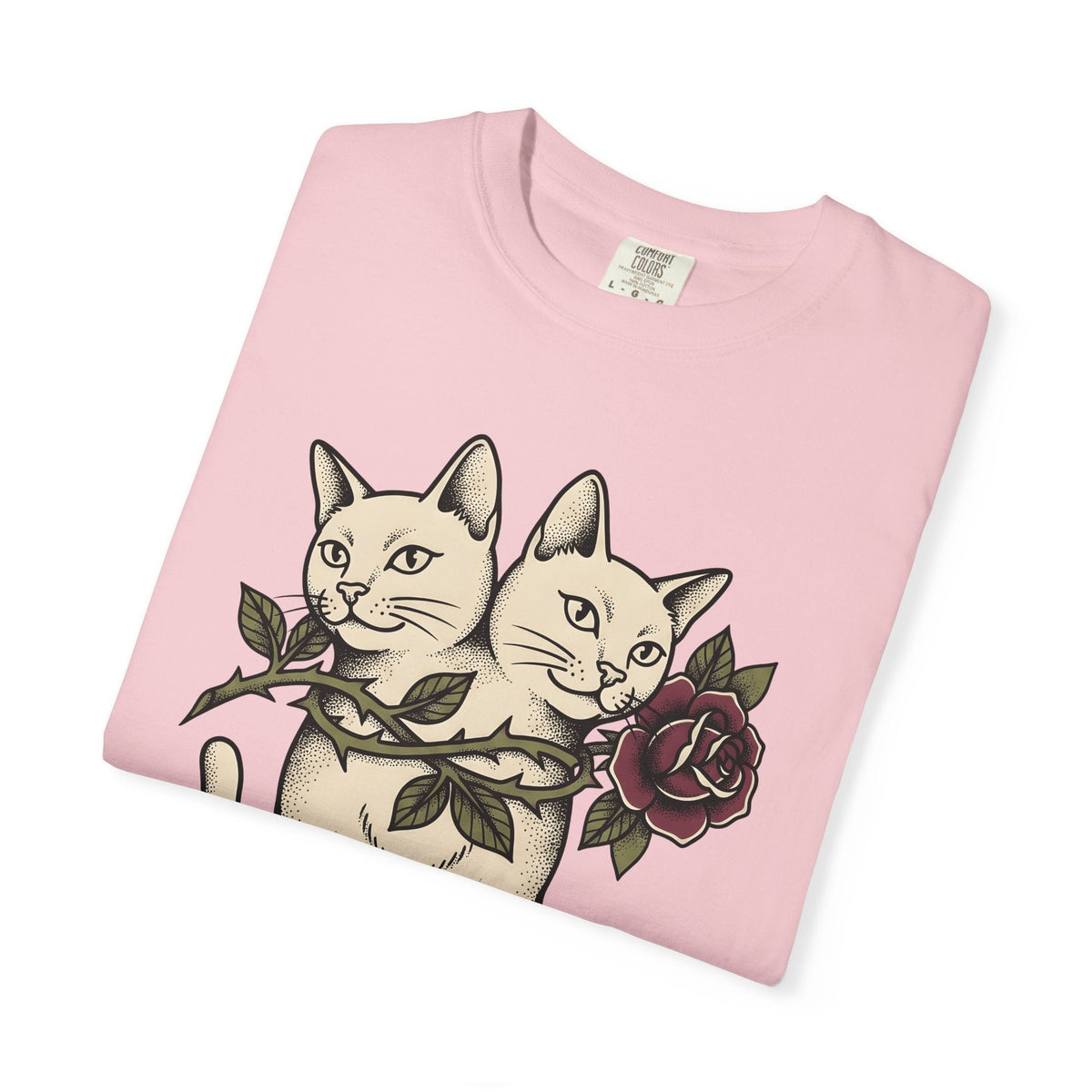 Dual-Headed Feline Shirt Cat Flower Art Unisex Gift product image 11