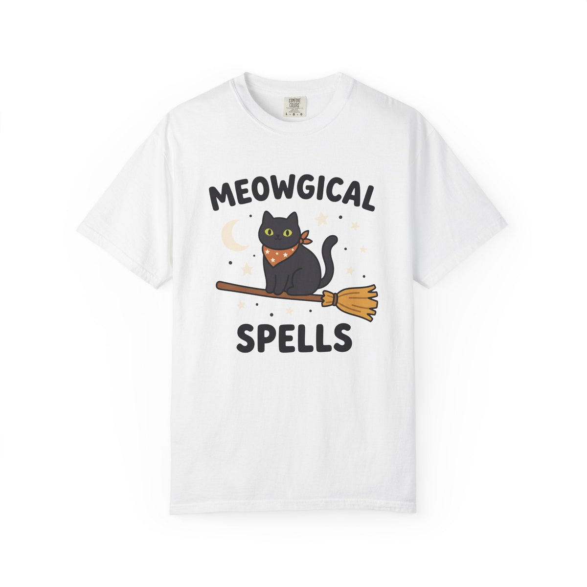Black Cat Broom Shirt Halloween Gift for Women Cute Tee product image 1