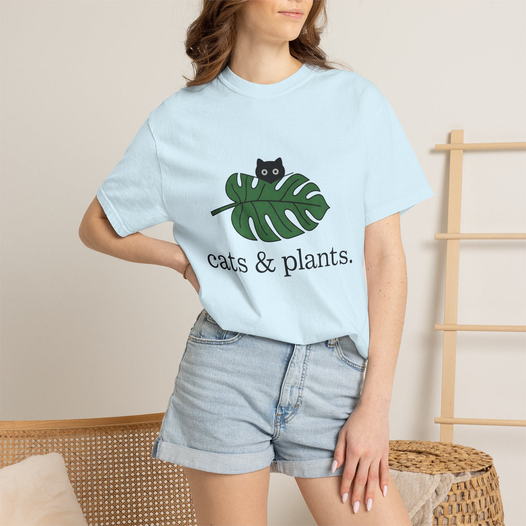 Black Feline Foliage Shirt Cat Greenery Gift Women Plain product image 9