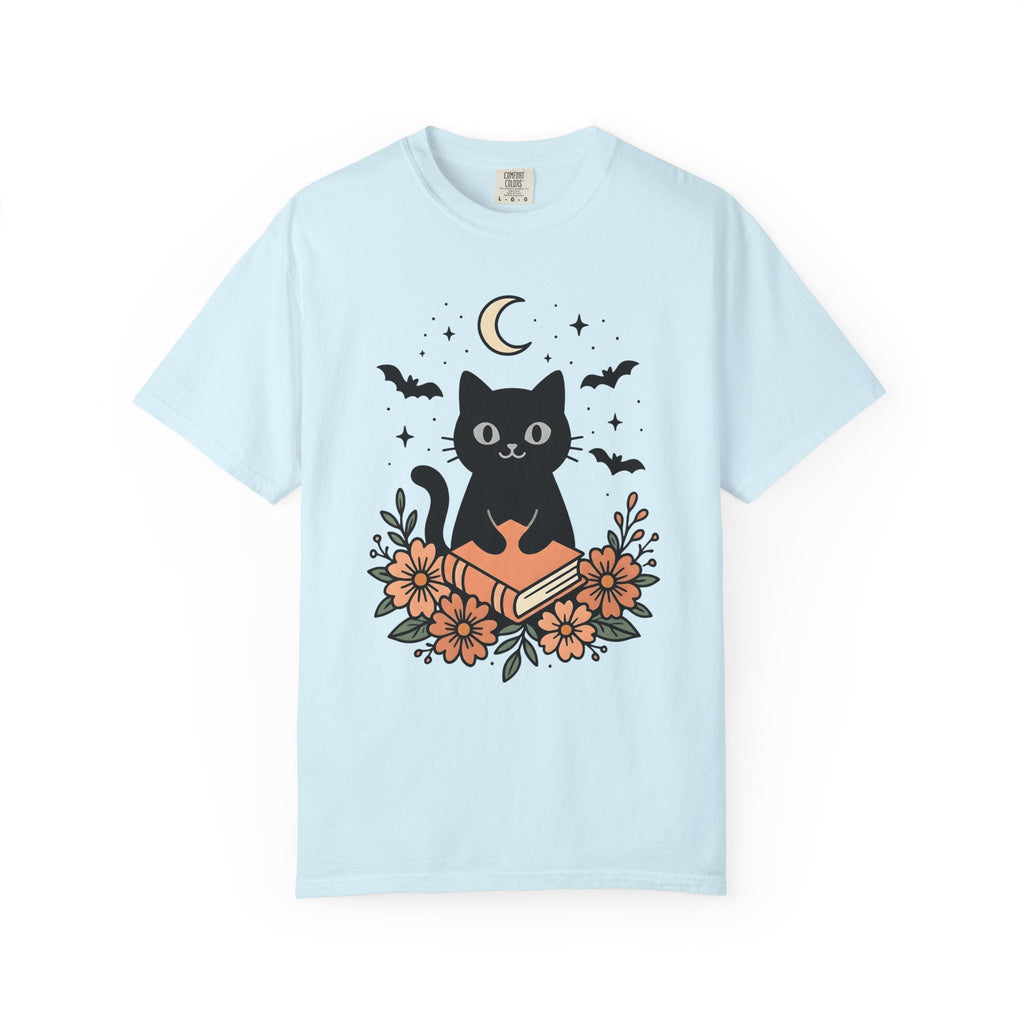 Black Cat Shirt Halloween Sorcery Unisex Gift Line Art Tee product image 2