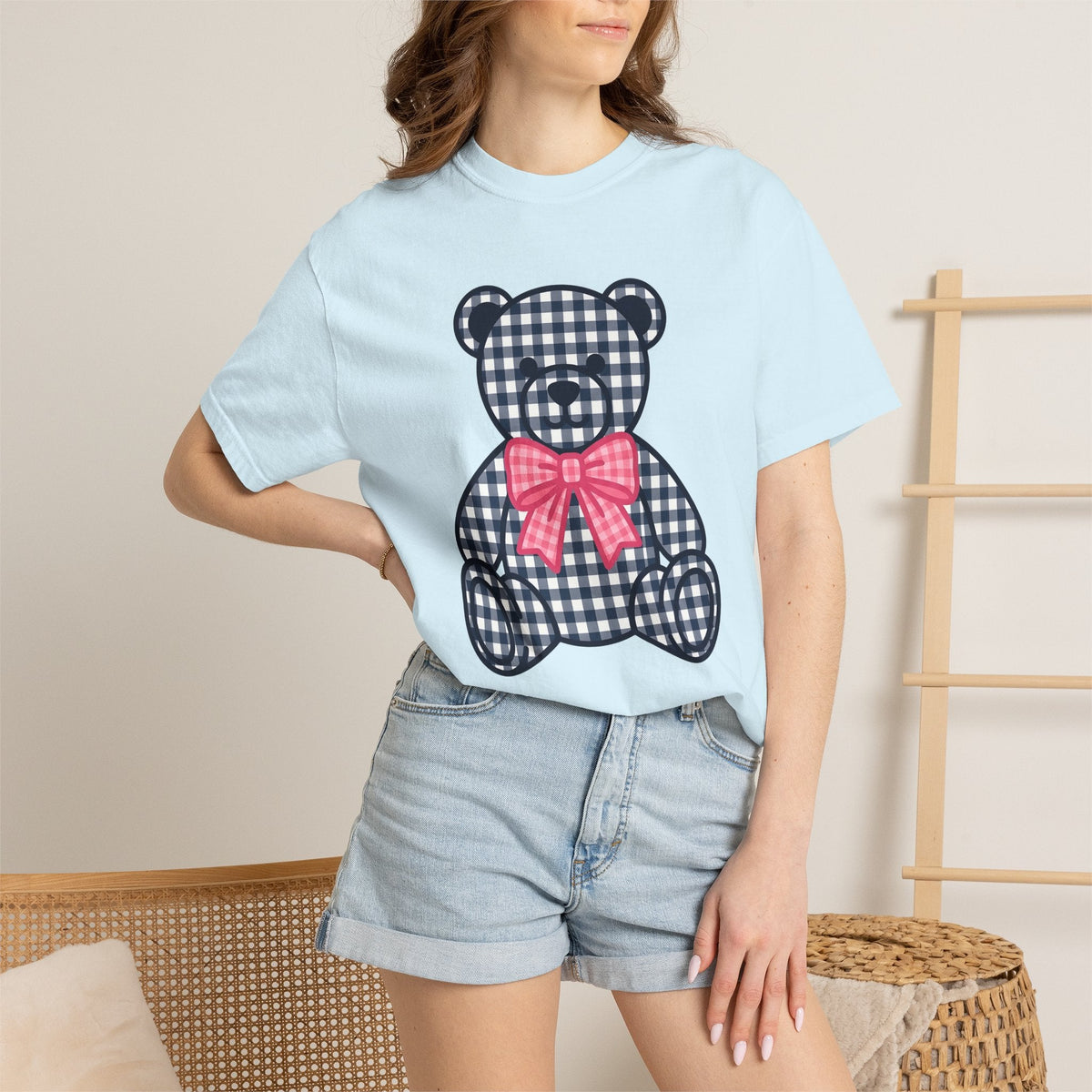 Plaid Teddy Bear Shirt Cute Animal Unisex Gift Kawaii Tee product image 9