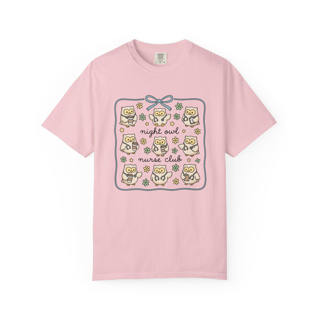 Nurse Owl Shirt Nurses Animal Gift Women Kawaii Tee Owl T-Shirt Nursing Enthusiast Cute Tshirt Wildlife Graphic Hand Drawn Coffee Cup Tshirt