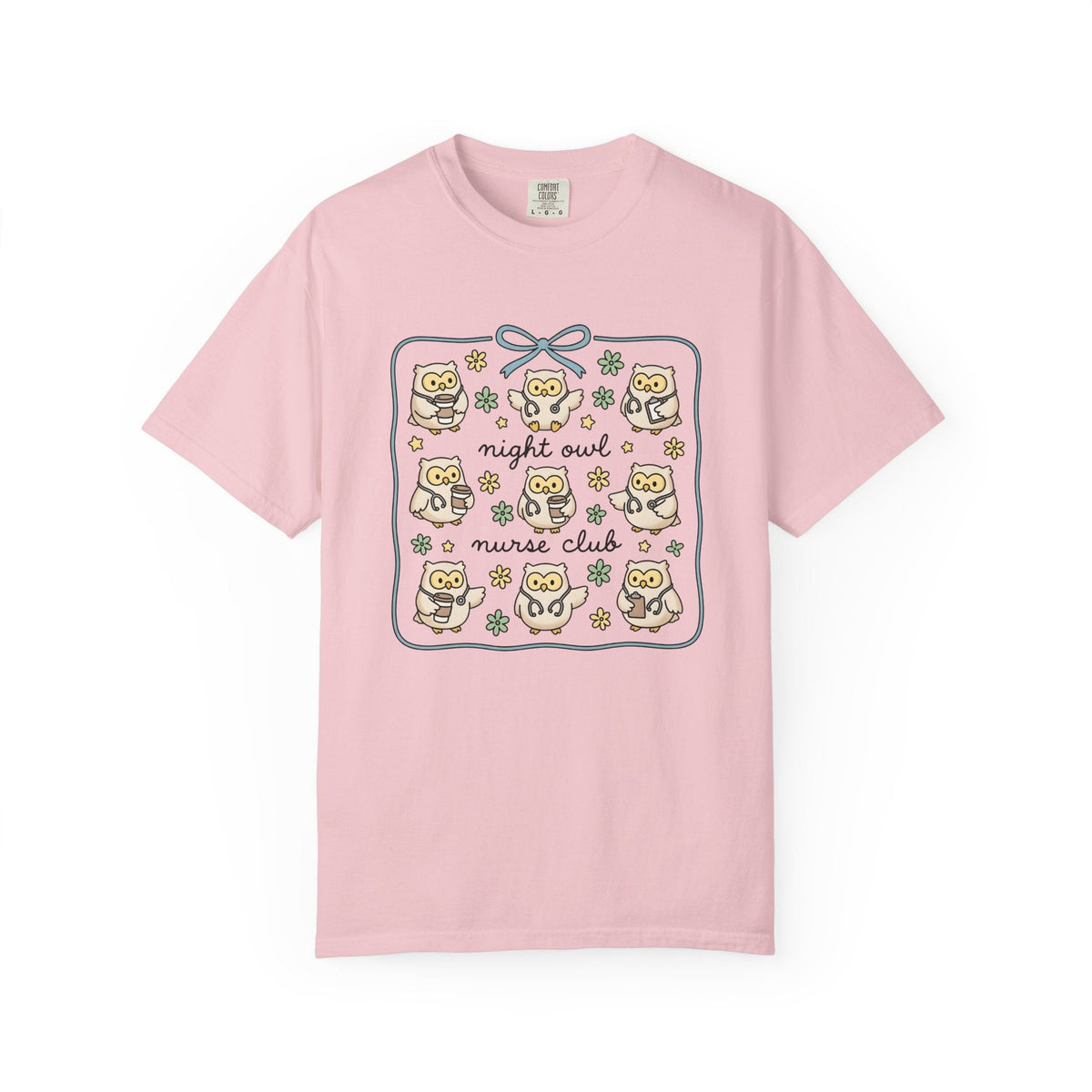 Nurse Owl Shirt Nurses Animal Gift Women Kawaii Tee Owl T-Shirt Nursing Enthusiast Cute Tshirt Wildlife Graphic Hand Drawn Coffee Cup Tshirt