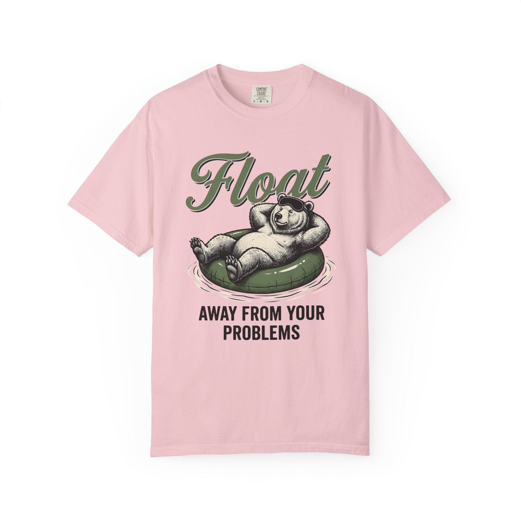 Bear Swim Ring Shirt Funny Pets Unisex Gift Line Art Tee Inflatable Ring T-Shirt