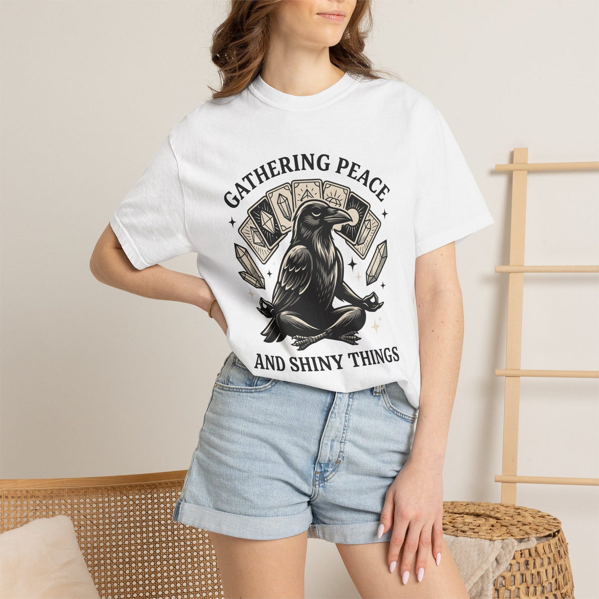 Zen Crow Shirt Raven Metaphysical Gift Women Hippie Tee product image 6