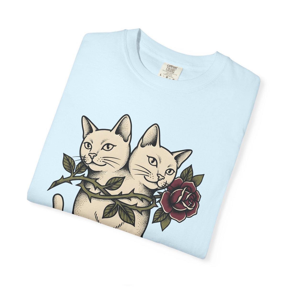 Dual-Headed Feline Shirt Cat Flower Art Unisex Gift product image 8