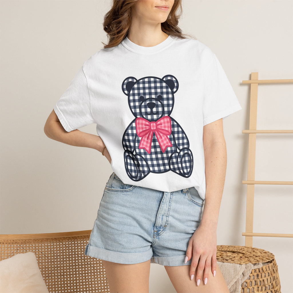 Plaid Teddy Bear Shirt Cute Animal Unisex Gift Kawaii Tee product image 6