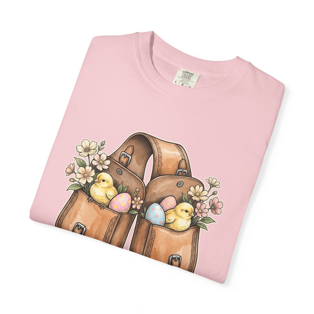Baby Chicken Bag Shirt Easter Flowers Unisex Gift Floral Tee Chick Bag T-Shirt
