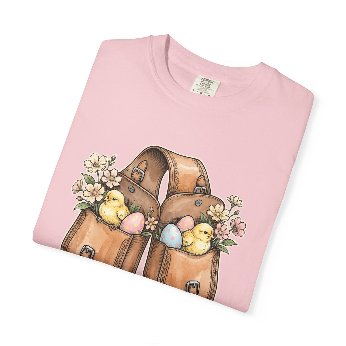 Baby Chicken Bag Shirt Easter Flowers Unisex Gift Floral Tee Chick Bag T-Shirt