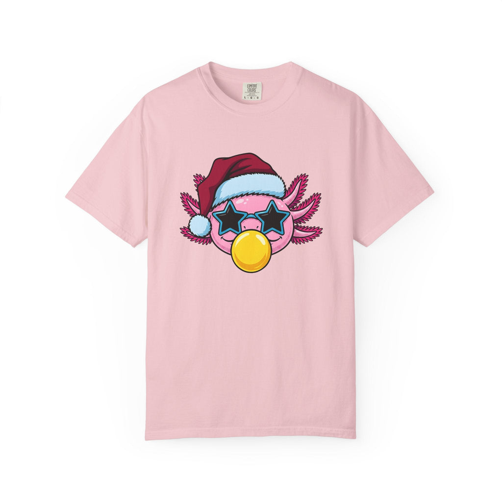 Axolotl Santa Hat Shirt Christmas Animal Unisex Gift Cartoon Tee Mexican