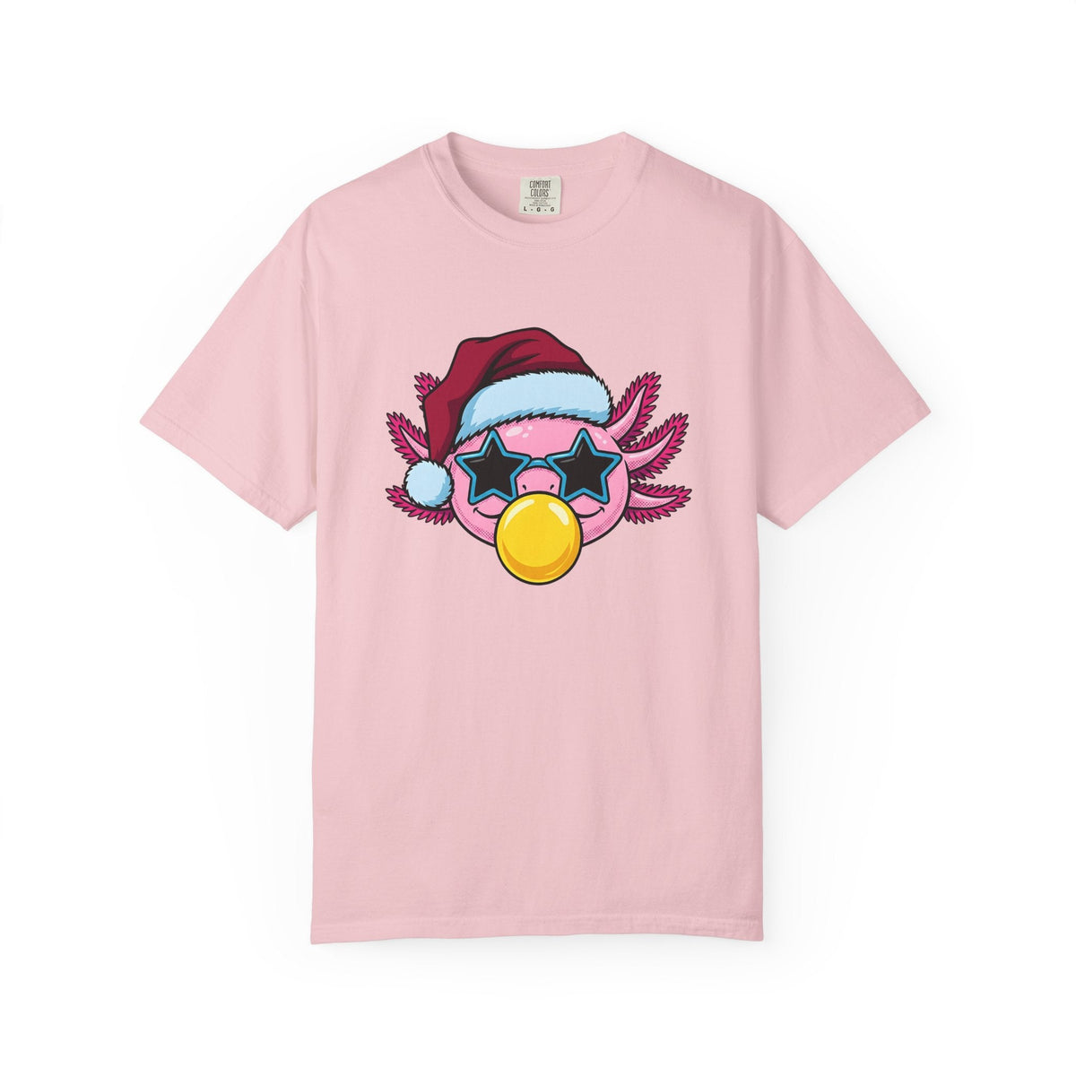Axolotl Santa Hat Shirt Christmas Animal Unisex Gift Cartoon Tee Mexican