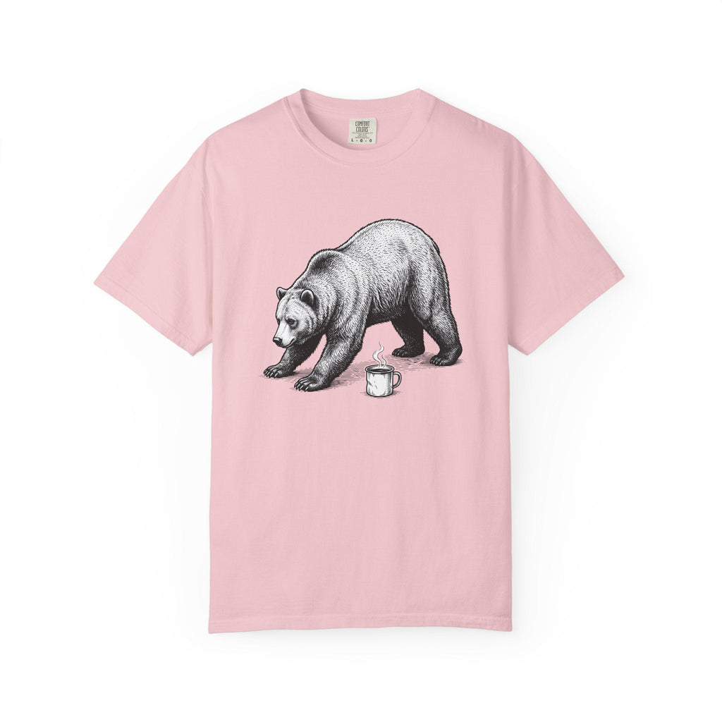 Bear Latte Shirt Coffee Outdoors Unisex Gift Sketch Tee Latte Art T-Shirt Coffee