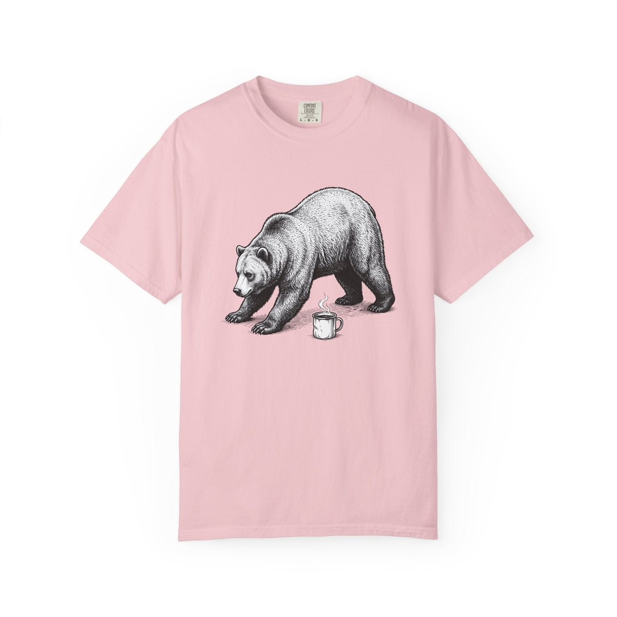 Bear Latte Shirt Coffee Outdoors Unisex Gift Sketch Tee Latte Art T-Shirt Coffee