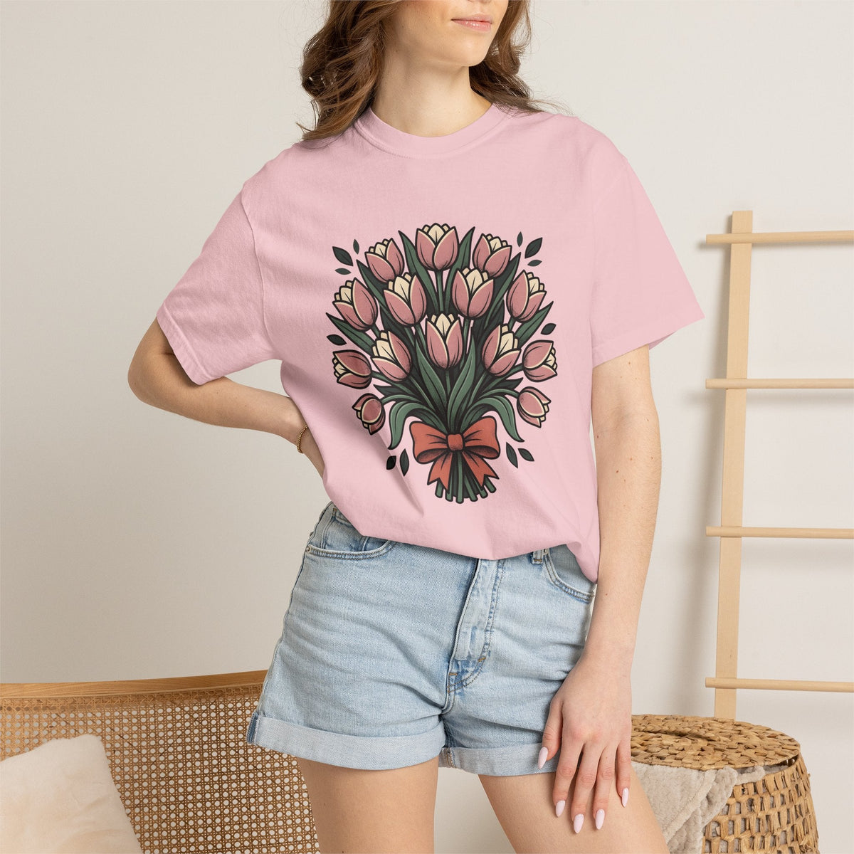 Tulip Flowers Shirt Easter Garden Unisex Gift Folk Tee product image 12