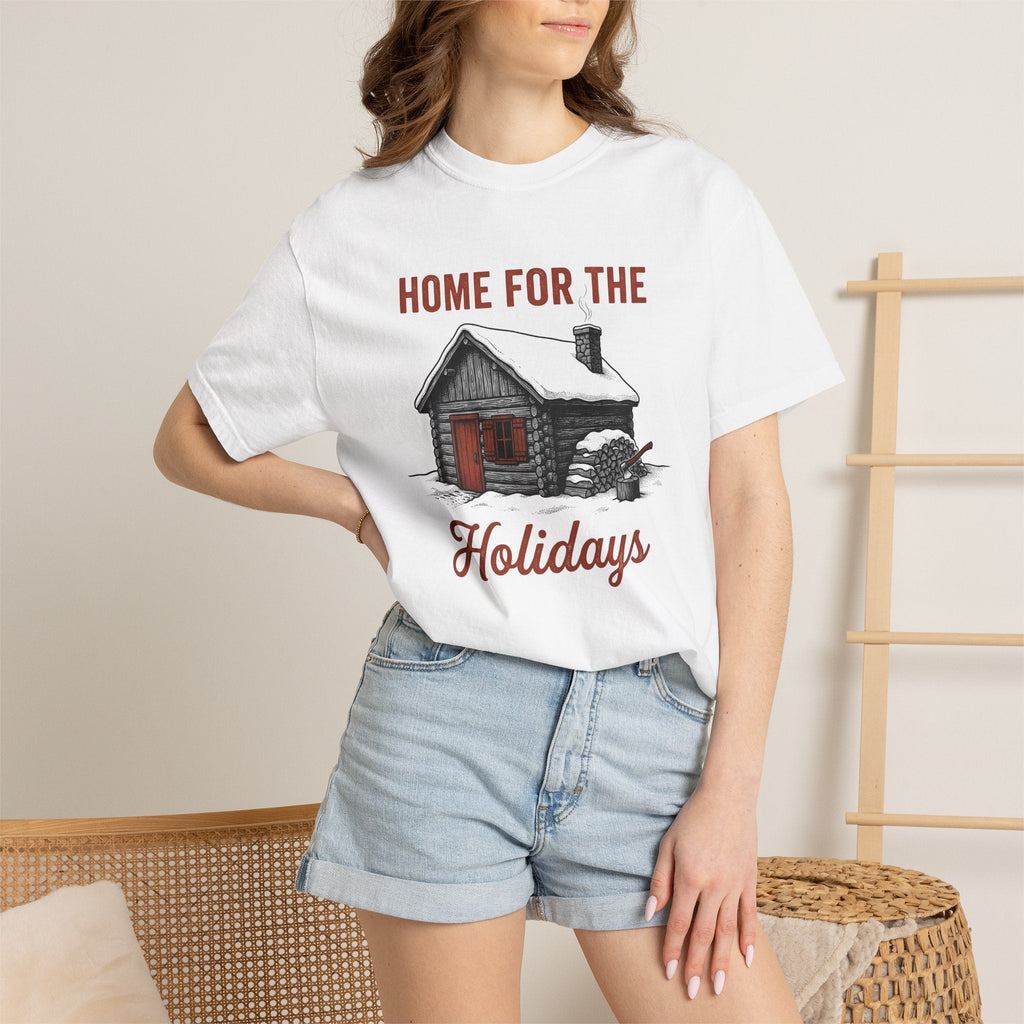 Log Cabin Shirt Christmas Winter Unisex Gift Vintage Tee product image 6