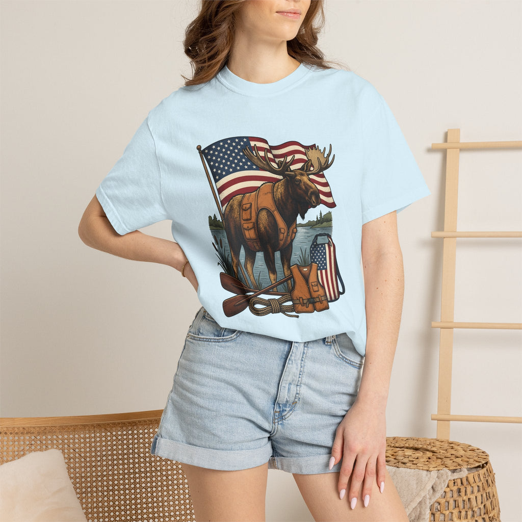 Moose Hiking Shirt Camping Travel Gift Women Distressed Tee product image 9