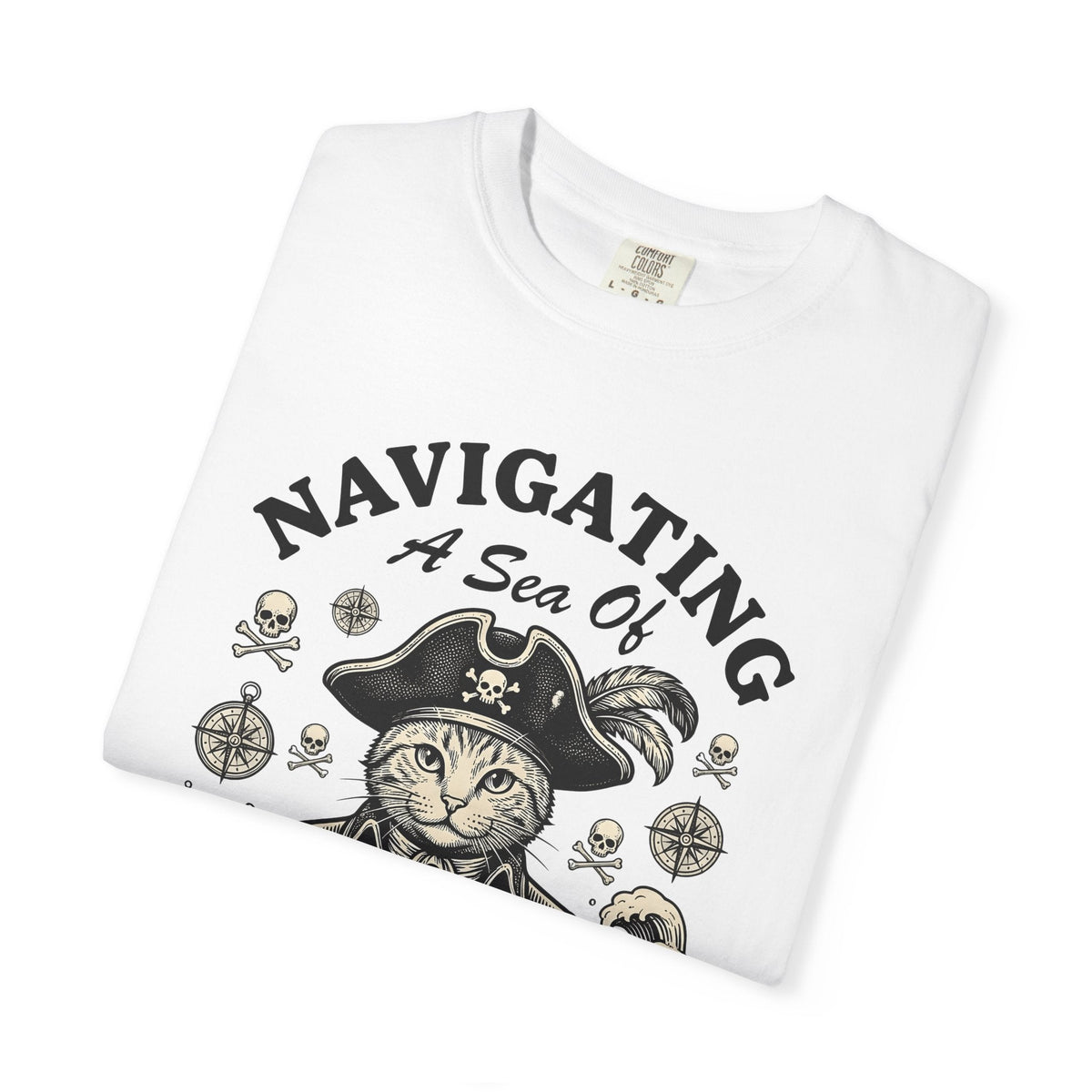 Buccaneer Cat Shirt Comedy Unisex Gift Retro Tee Pirate product image 5