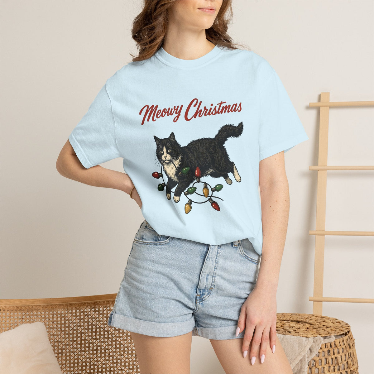 Black Kitty Shirt Christmas Animal Unisex Gift Sketch Tee product image 9