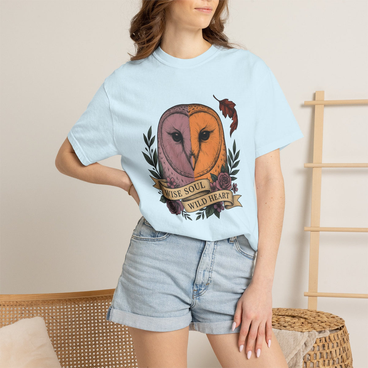 Owl Head Shirt Halloween Nature Gift Women Tattoo Tee product image 10