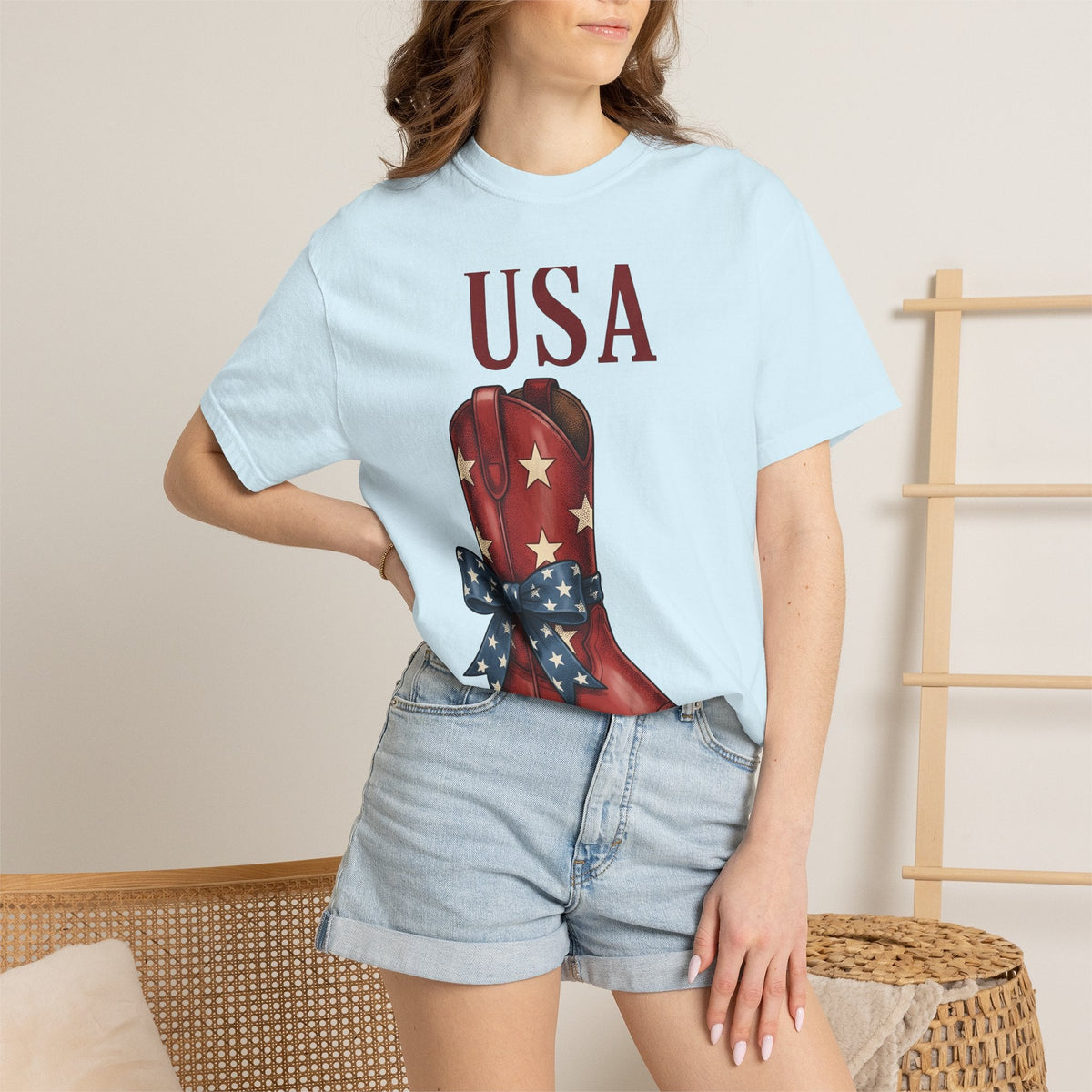 Western Boot Shirt America Cowboy Unisex Gift Retro Tee product image 9