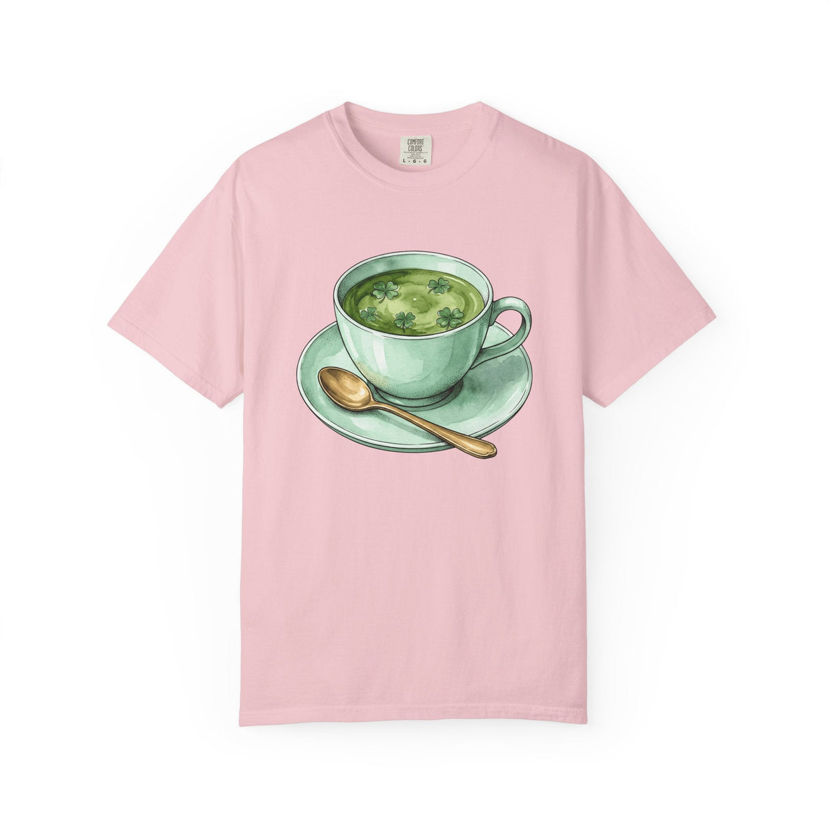 Lucky Leaf Cup Shirt St Patrick's Day Infusion Unisex Gift Painted Tee Tea Cup
