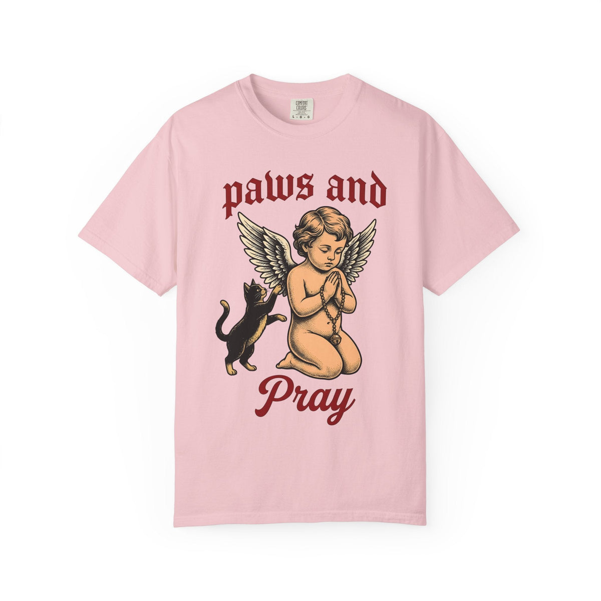 Heavenly Cat Shirt Guardian Unisex Gift Old School Tee product image 3