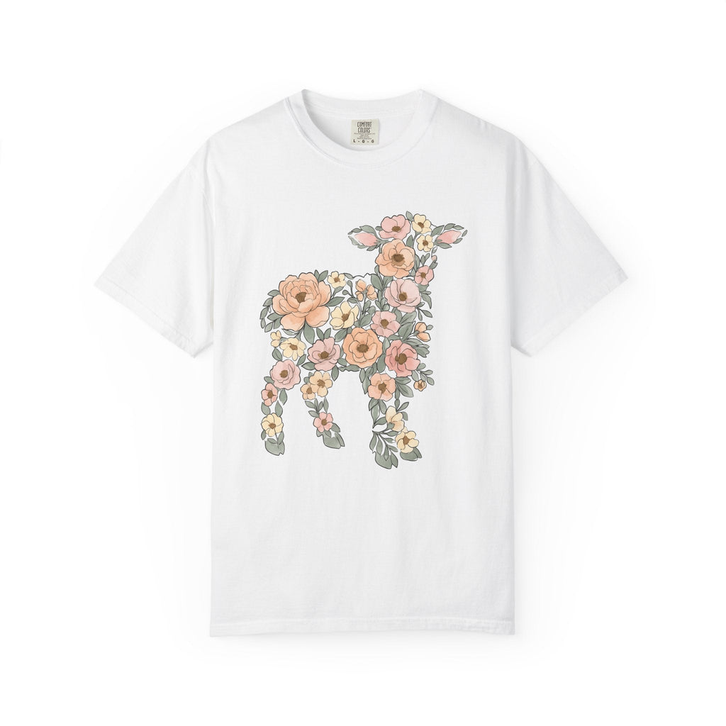 Floral Lamb Shirt Easter Spring Unisex Gift Watercolor Tee product image 1