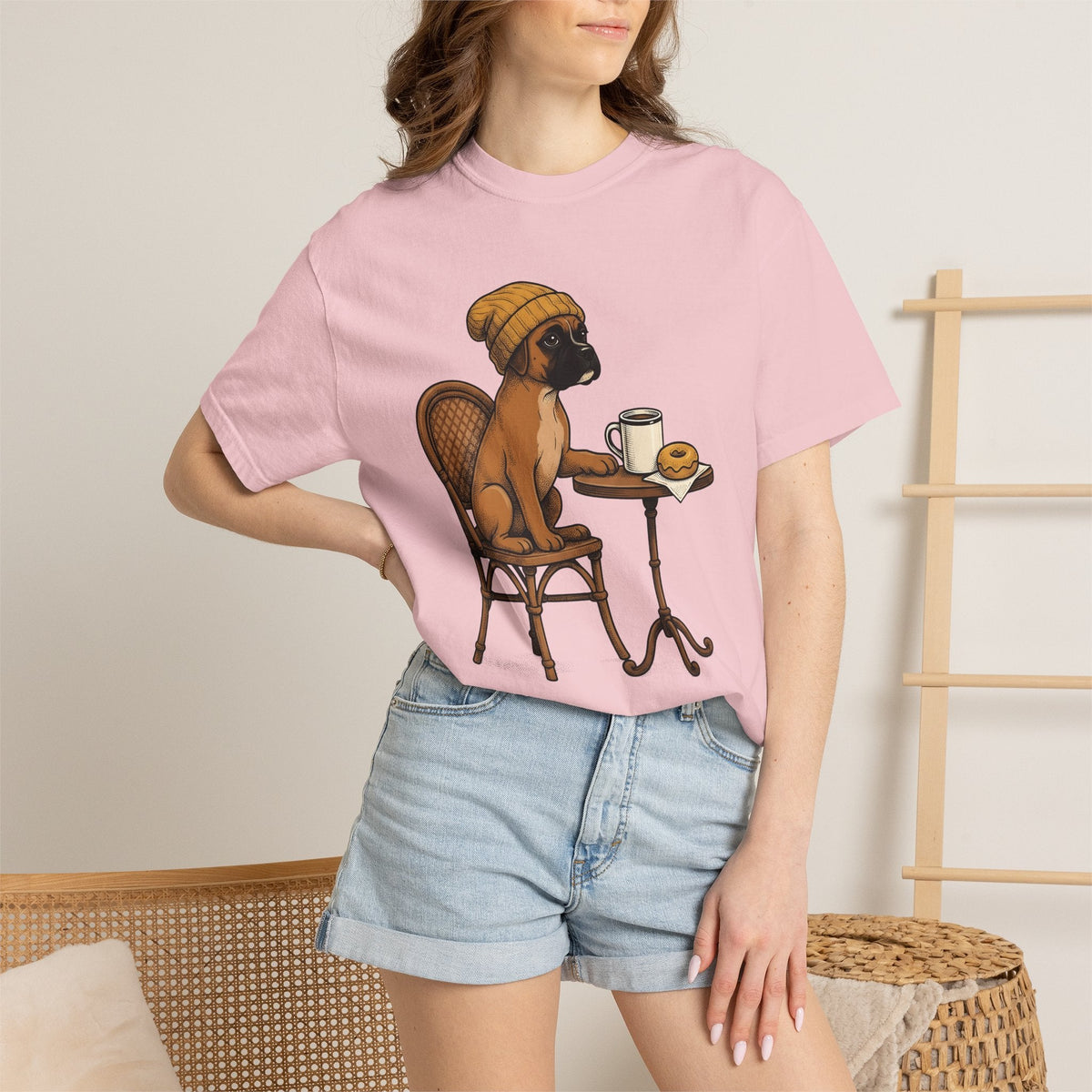 Boxer Dog Shirt Latte Unisex Gift Hand Drawn Tee Bulldog product image 12