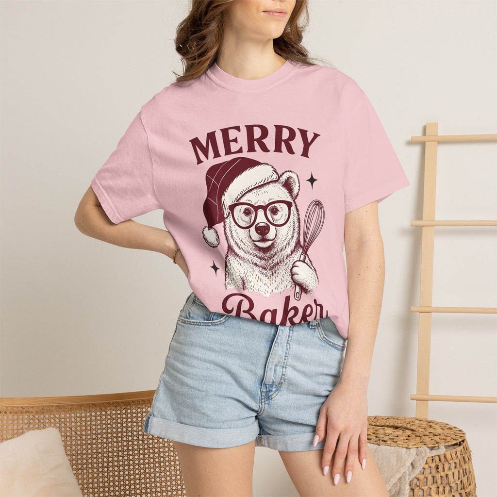 Bear Festive Hat Shirt Christmas Dessert Unisex Gift Doodle Tee Teddy T-Shirt