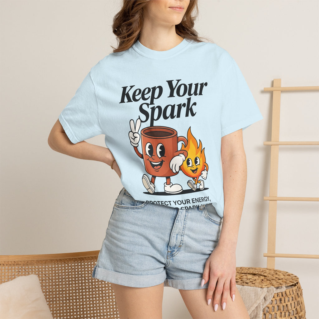 Coffee Cup Fire Shirt Cute Brew Unisex Gift Comic Tee Coffee Cup T-Shirt Kawaii