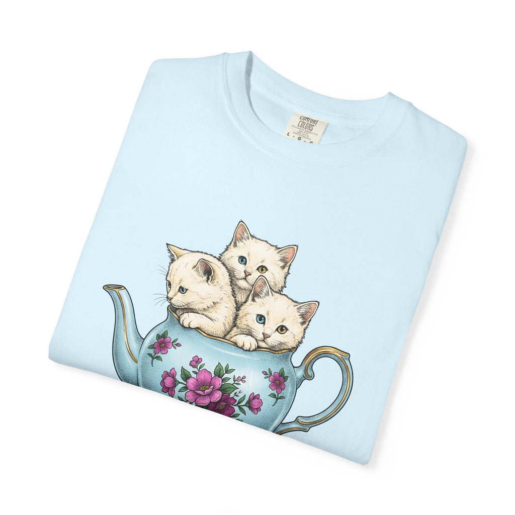 Cat Cup Shirt Cat Beverage Unisex Gift Retro Tee Mug T-Shirt Cat Fan Coffee
