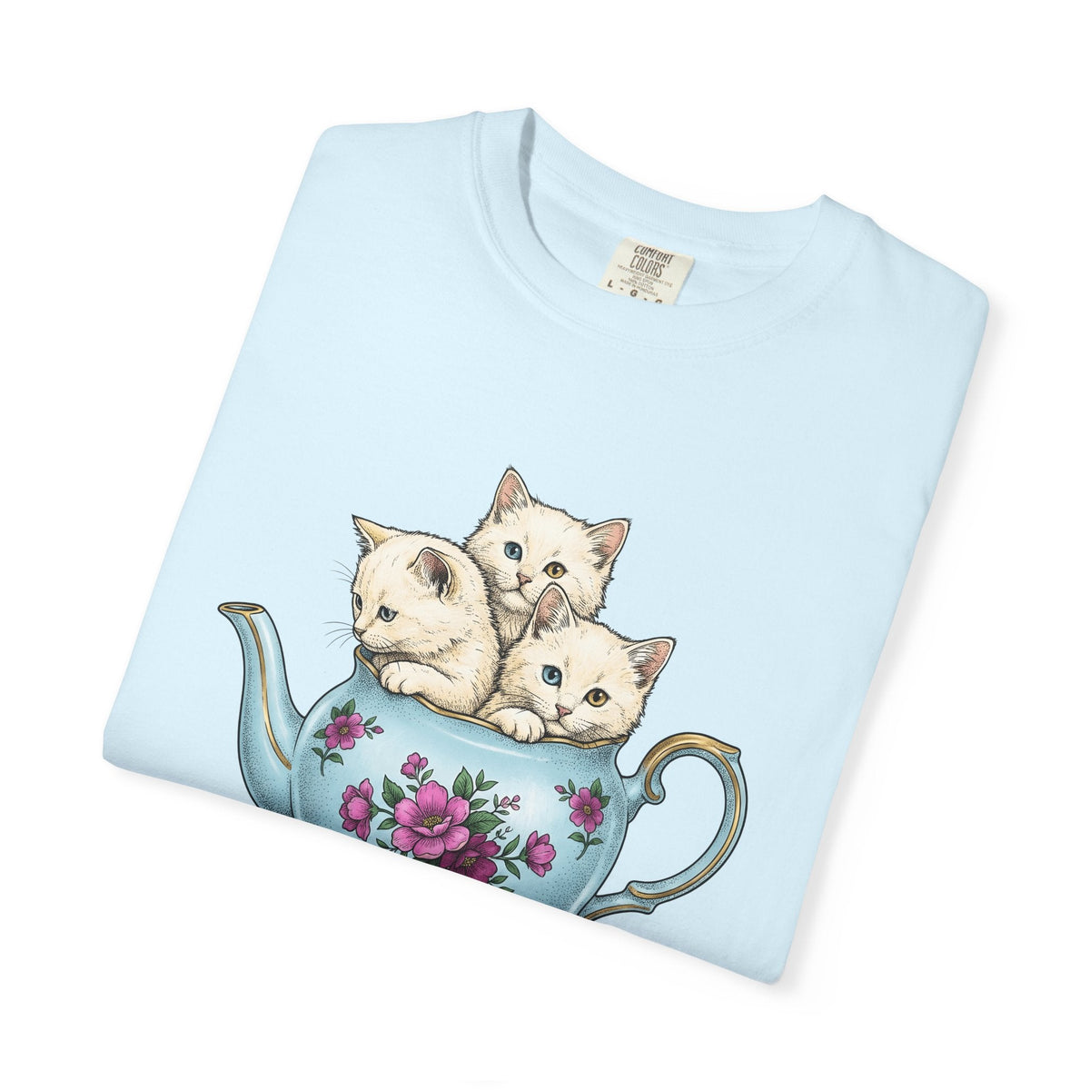 Cat Cup Shirt Cat Beverage Unisex Gift Retro Tee Mug T-Shirt Cat Fan Coffee