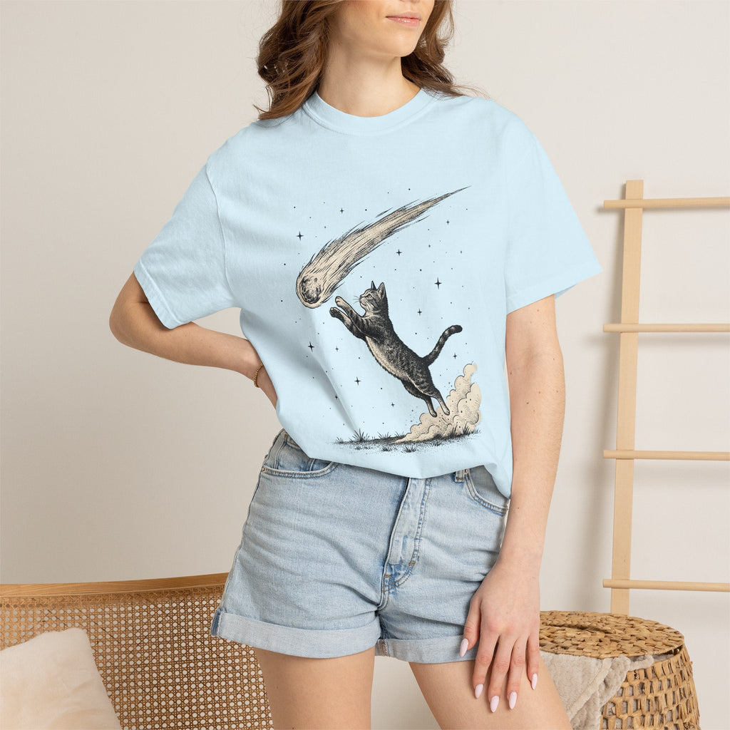 Leaping Cat Shirt Galaxy Unisex Gift Retro Tee Kitten product image 9