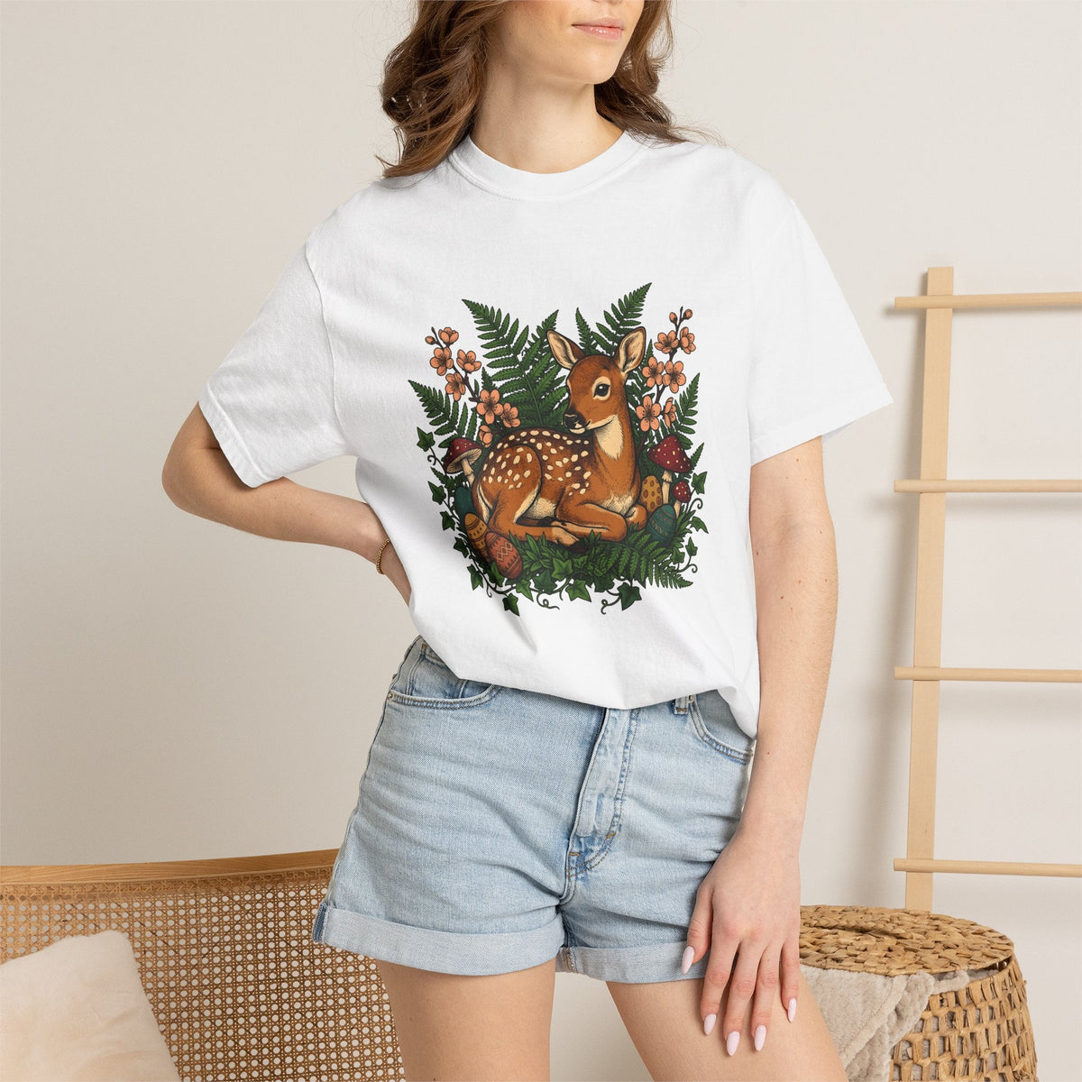 Doe Shirt Easter Trees Unisex Gift Leaf Tee Deer T-Shirt product image 6