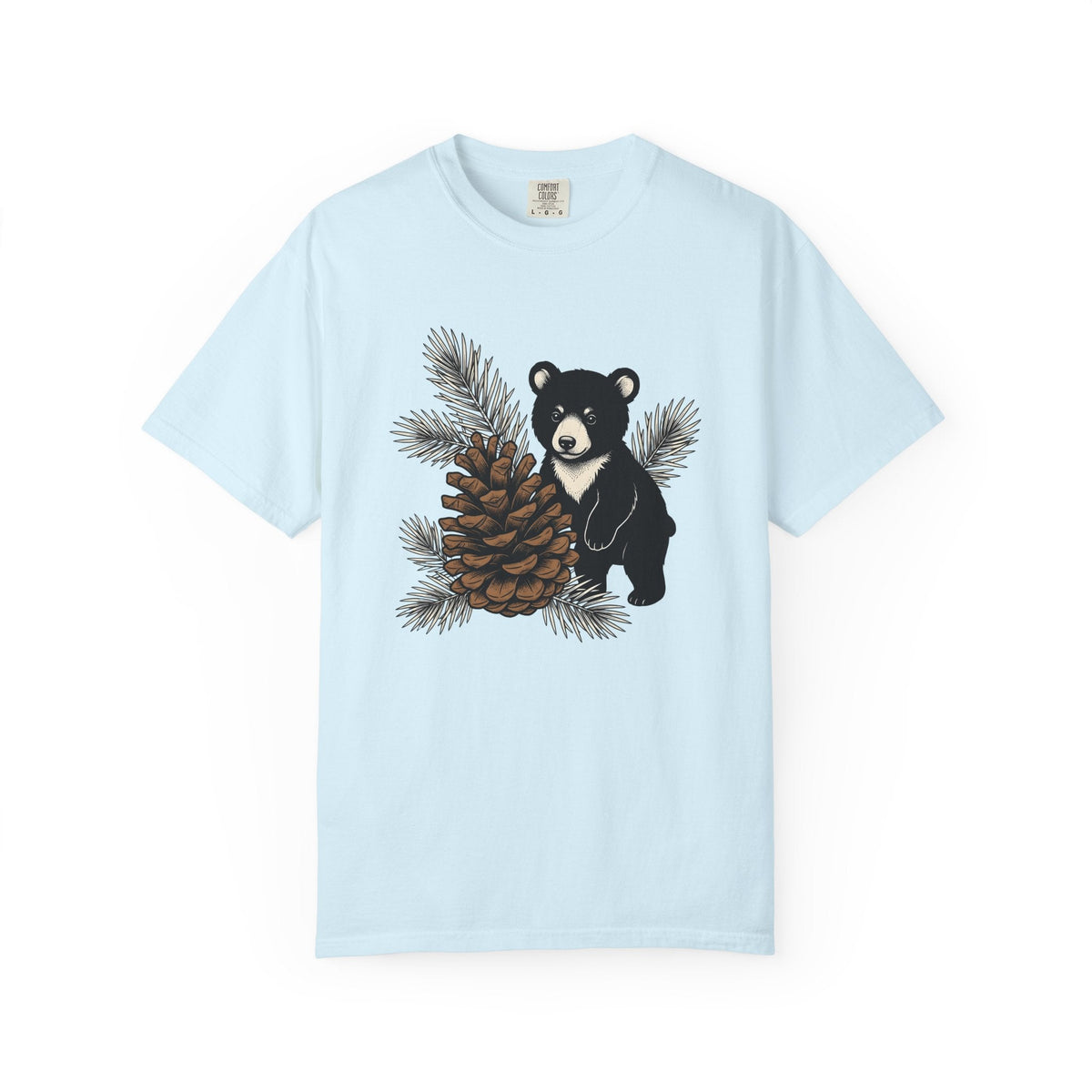 Bear Pinecone Shirt Animals Forest Unisex Gift Block Print product image 2