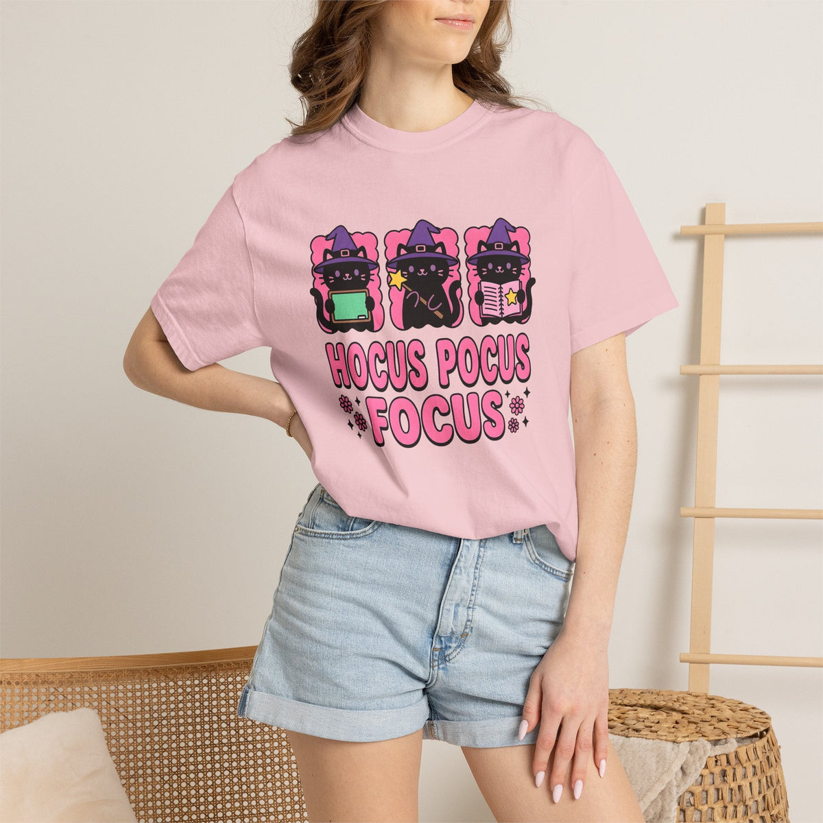 Witch Cat Shirt Teachers Halloween Gift for Women Kawaii product image 13
