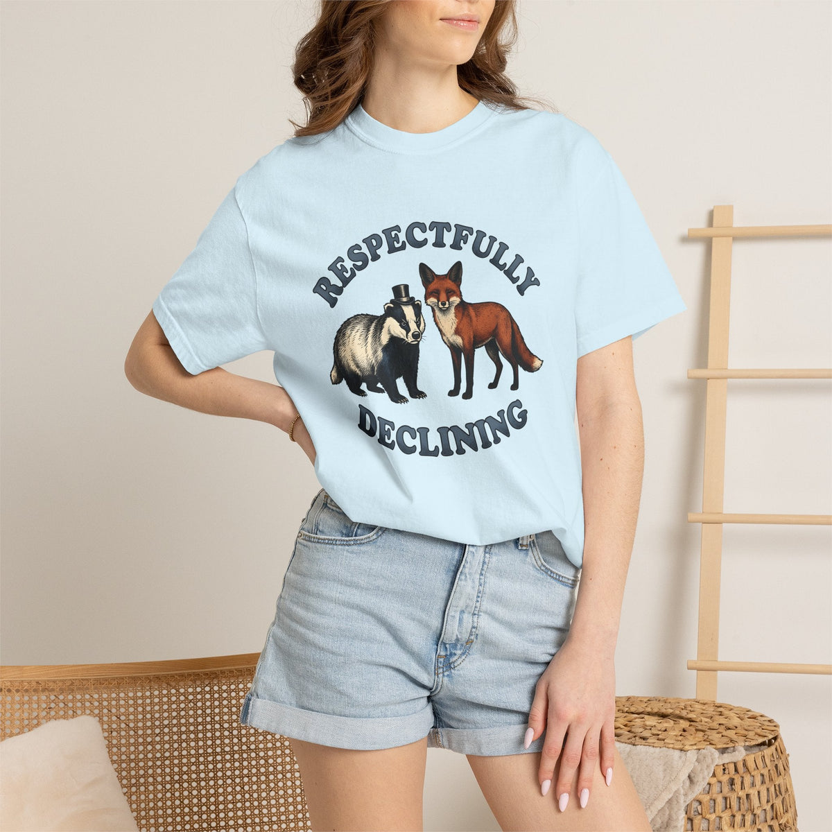 Badger Fox Shirt Funny Fauna Unisex Gift Sketch Tee T-Shirt product image 9