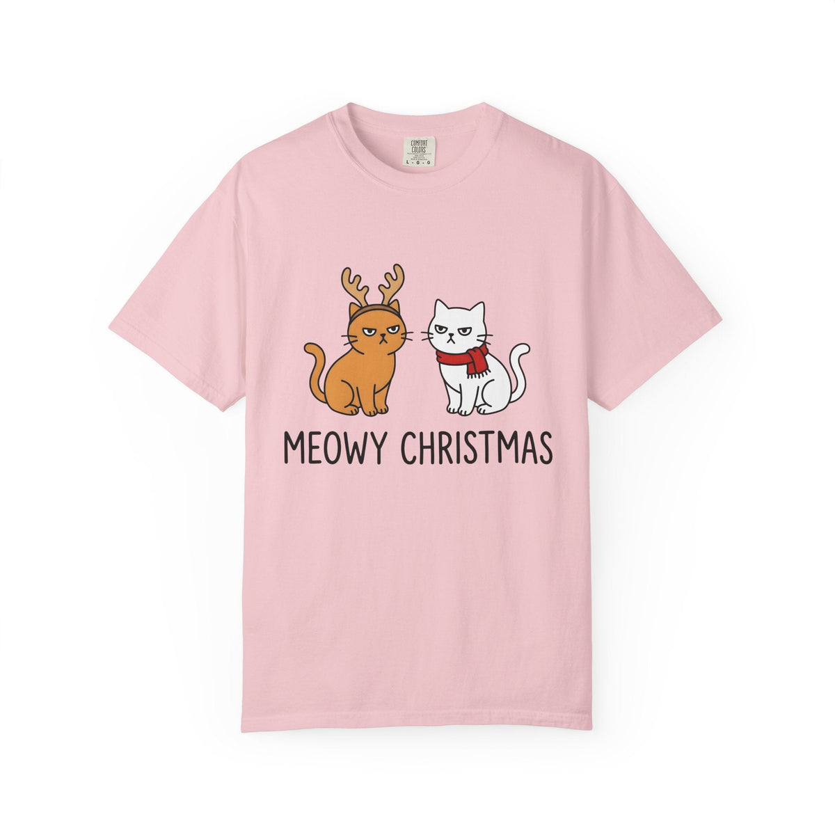 Cat Couple Shirt Christmas Animals Gift Women Comic Tee product image 3