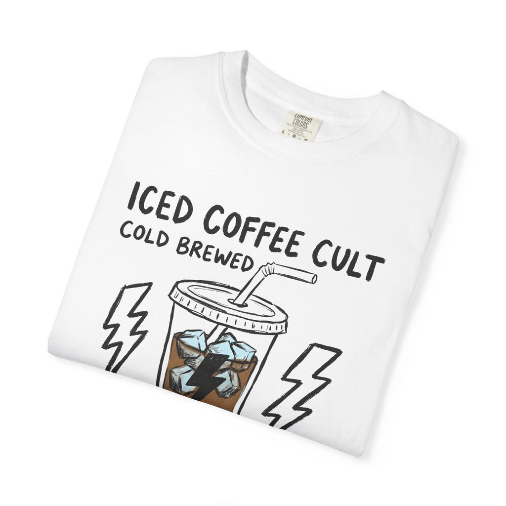 Cold Brew Cup Shirt Coffee Satire Unisex Gift Line Art Tee Cold Brew T-Shirt