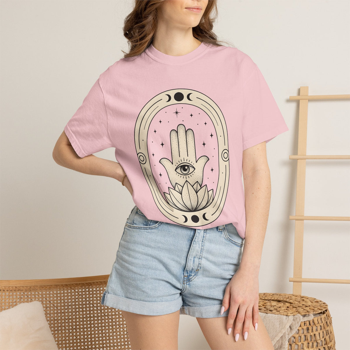 Hamsa Hand Shirt Boho Chic Spiritual Unisex Gift Mystical Tee Hand Of Fatima