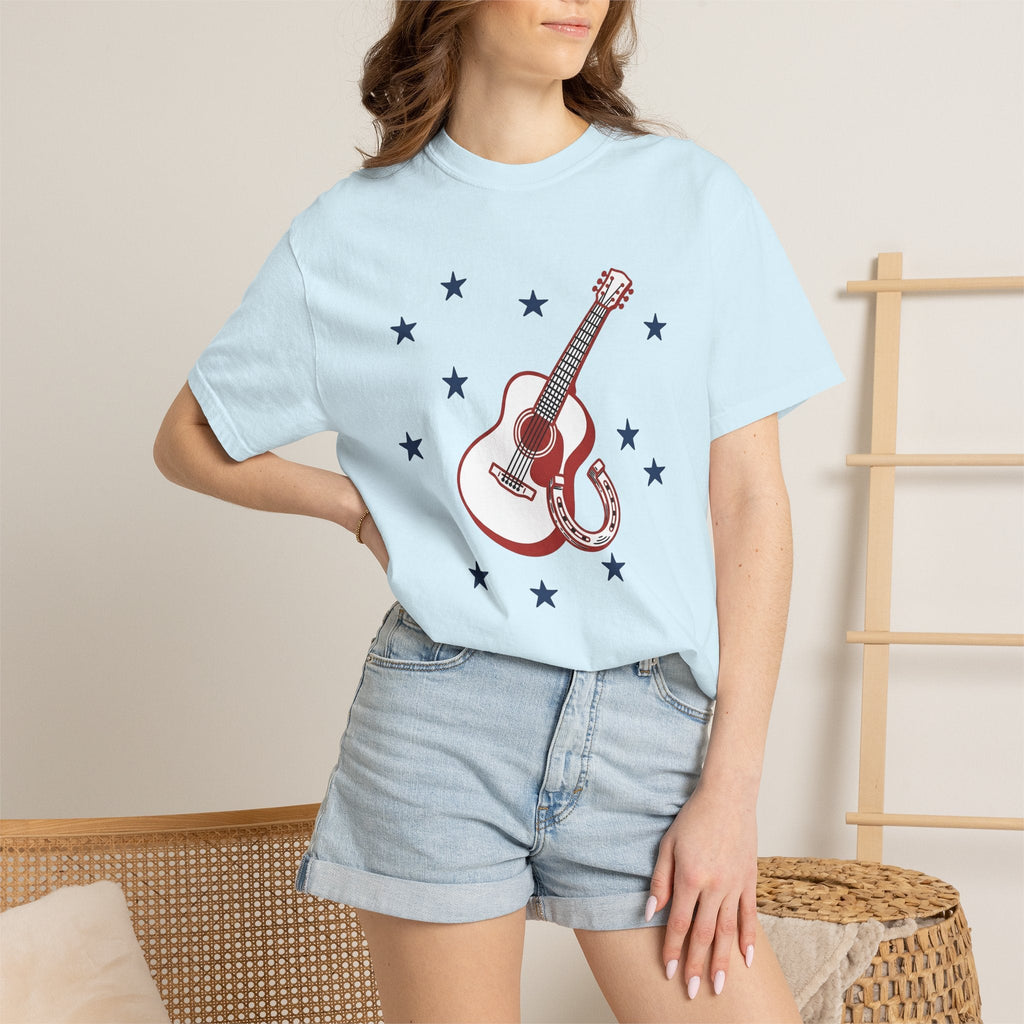 Guitar Horseshoe Shirt America Farm Unisex Gift Vintage Tee product image 9