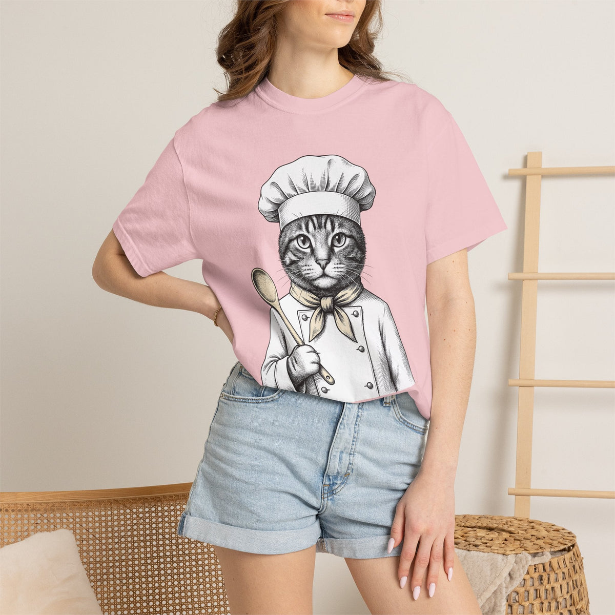 Cat Chef Shirt Cookery Gift Women Cartoon Tee Kitten product image 12