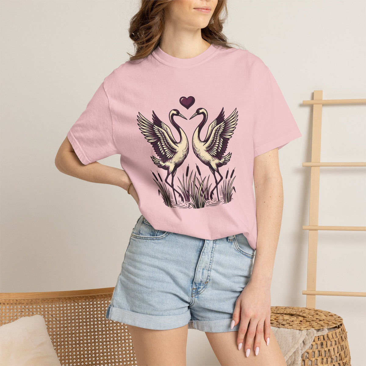 Stork Birds Shirt Animals Outdoors Unisex Gift Antique Tee product image 12